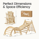 Tiny Land 7 in 1 Pikler Triangle Set, Foldable Toddler Climbing Toys, Montessori Climbing Set for 2+, Jungle Gym for Kids, Indoor Playground for Kids, Baby Climbing Gym Tiny Land