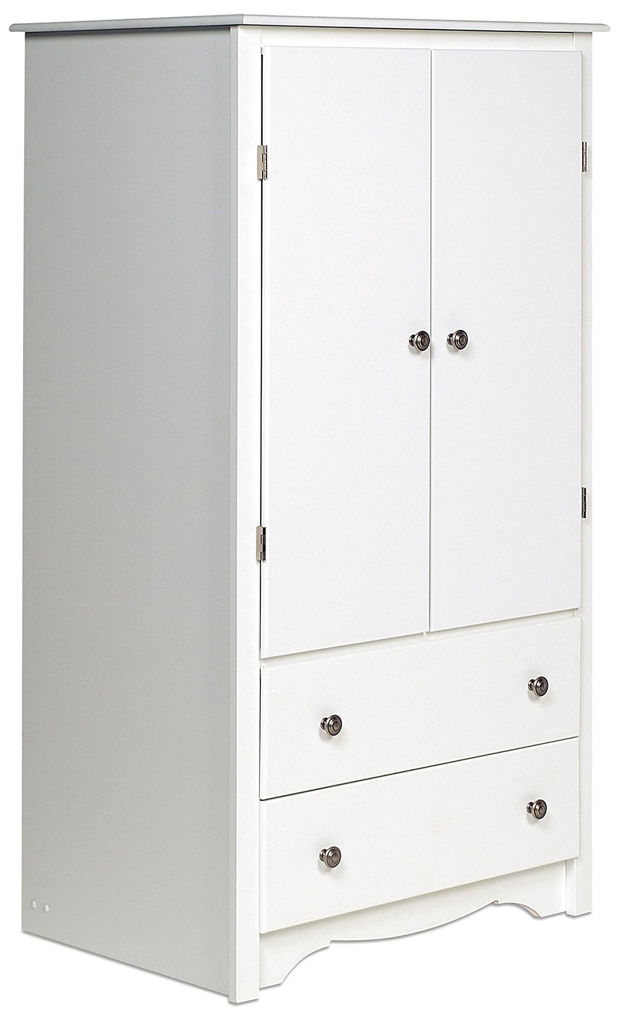 Prepac Sonoma Wardrobe Cabinet: Armoire Dresser for Bedroom with Adjustable Shelf. Features 2-Door Wardrobe Closet & 2 Drawers, Ideal Closet for Bedroom, 22"Dx31.5"Wx58.75"H, White - WDC-3359 - WoodArtSupply