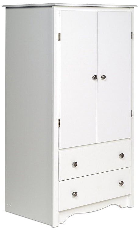 Prepac Sonoma Wardrobe Cabinet: Armoire Dresser for Bedroom with Adjustable Shelf. Features 2-Door Wardrobe Closet & 2 Drawers, Ideal Closet for Bedroom, 22"Dx31.5"Wx58.75"H, White - WDC-3359-K Prepac