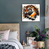 Tiger 5D Diamond Painting Kits for Adults,Animal Diamond Art Kits for Beginner,DIY Round Full Drill Diamond Dots Gem Art Kits for Adults Home Wall Decor 13.8 X 13.8Inch GEMFAMILY