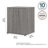 Bush Business Furniture Universal Floor Storage Cabinet with Doors and Shelves in Platinum Gray Bush Business Furniture