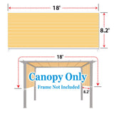 BenefitUSA 18' x 8.2' Universal Replacement Canopy Top Cover for Pergola Structure (Yellow with White) BenefitUSA
