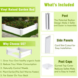 Kdgarden 4'x4' White Vinyl Raised Garden Bed Kit, Outdoor Above Ground Garden Box for Growing Vegetables, Flowers, Herbs, DIY Gardening, Whelping Pen and More Kdgarden