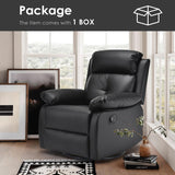 FONTOI Swivel Rocker Recliner with 360 Degree Swivel, Small Recliners with 30 Degree, 90-150 Degree Angle, Faux Leather Lift Chair for Home Theater Seating, Adults, Living Room, Bedroom, Black FONTOI