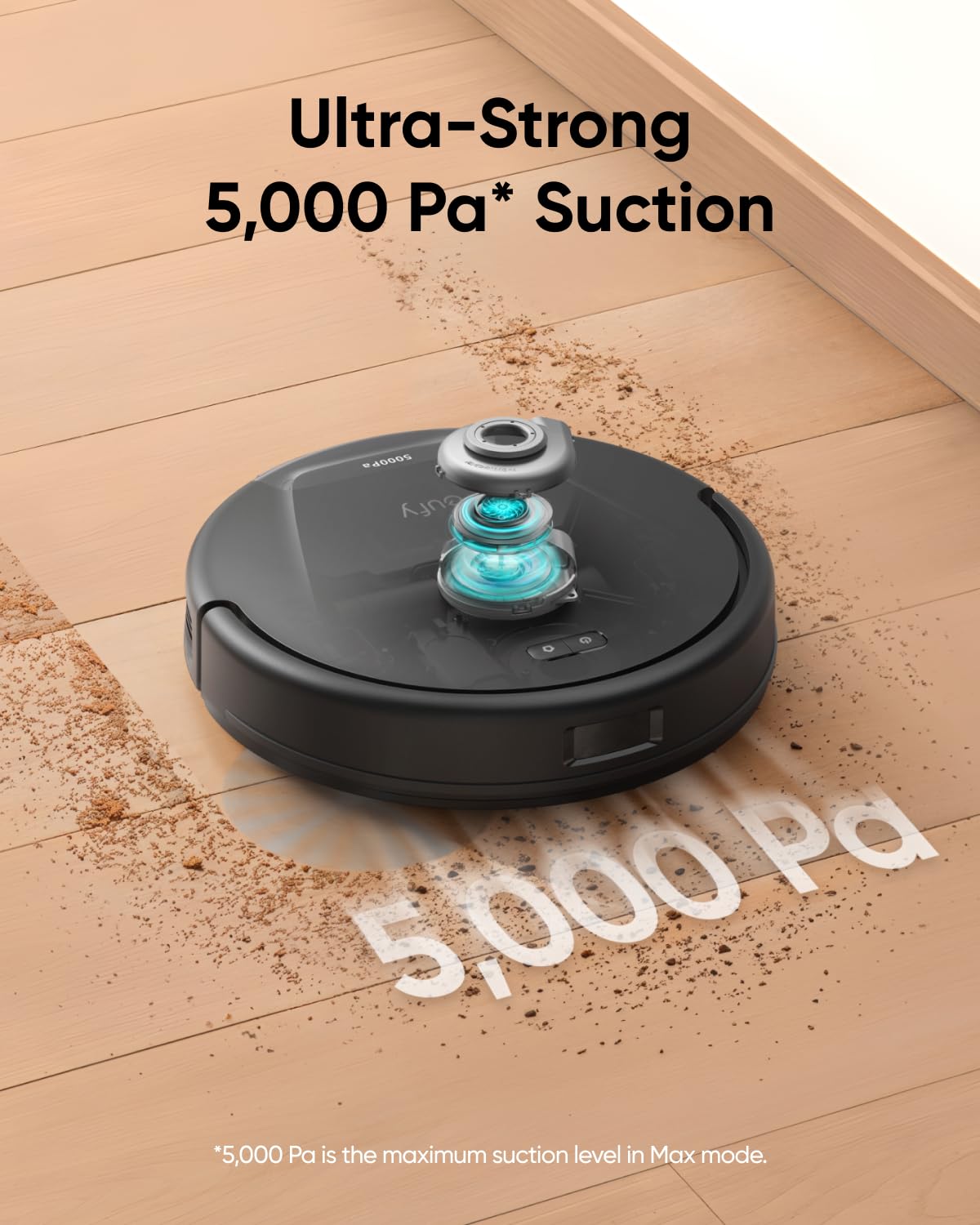 eufy L60 Robot Vacuum, Ultra Strong 5,000 Pa Suction, iPath Laser Navigation, for Deep Floor Cleaning, Ideal for Hair, Hard Floors eufy