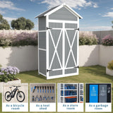 COEWSKE Outdoor Storage Shed, Small Tool Storage Cabinet, Waterproof Weather Resistant Wood Storage House Lockable with Floor for Backyard, Garden, Patio COEWSKE