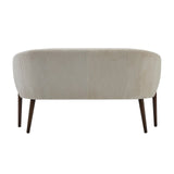 Christopher Knight Home Irelia Corduroy Recessed Arm Loveseat, Comfy Upholstery 2 Seater Sofa, Wooden Frame Living Room Chair, Mid-Century Modern Soft Seating Lounge Sofa, Beige + Walnut Christopher Knight Home