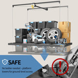 Overhead Garage Storage Rack – 4x8 FT Garage Ceiling Storage Racks with Safety Lock, Heavy-Duty Ceiling Mounted Lift System and Storage Organizer, Ideal for Maximizing Overhead Space, 325 lbs Capacity FERO