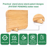 GolfFox Wooden Cutting Boards for Kitchen, Double-Sided: Wooden Chopping Board and Charcuterie Board, Bamboo Cutting Board Set with Holder, Wood Cutting Board Set with Stand, Wooden Cutting Board Set GolfFox