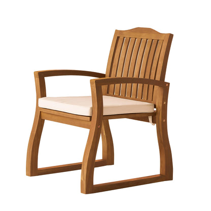 Christopher Knight Home Della Acacia Wood Outdor Dining Chairs, 2-Pcs Set, Teak Finish With Rustic Metal - WoodArtSupply