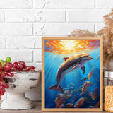 VNUIEHG DIY Paint by Numbers for Adults Beginner, Dozy Dolphin Dreams, Paint by Numbers Kit Painting by Numbers for Adults, 16" x 20" VNUIEHG