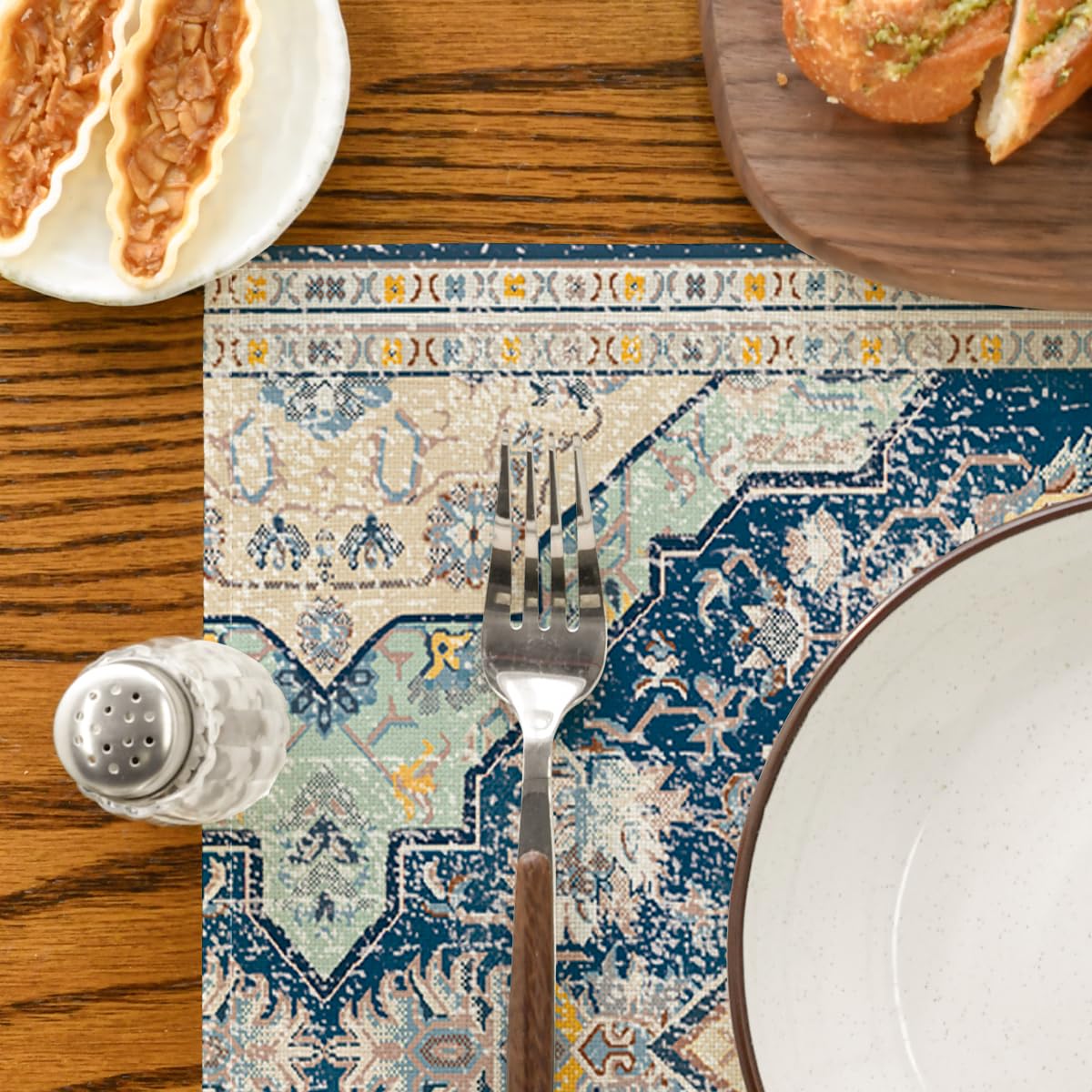 Artoid Mode Boho Bohemia Style Sliver Placemats Set of 4, 12x18 Inch Country Rustic Farmhouse Magical Fall Table Mats for Party Kitchen Dining Decoration Artoid Mode