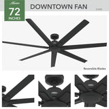 Hunter Fan Company 51592 Downtown Ceiling Fan, Matte Black Hunter