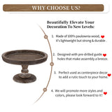 Hanobe Round Wood Display Riser: Rustic Wooden Risers Decorative Pedestal Plate Stand Small Cake Holder Tray for Wedding Birthday Decor Hanobe