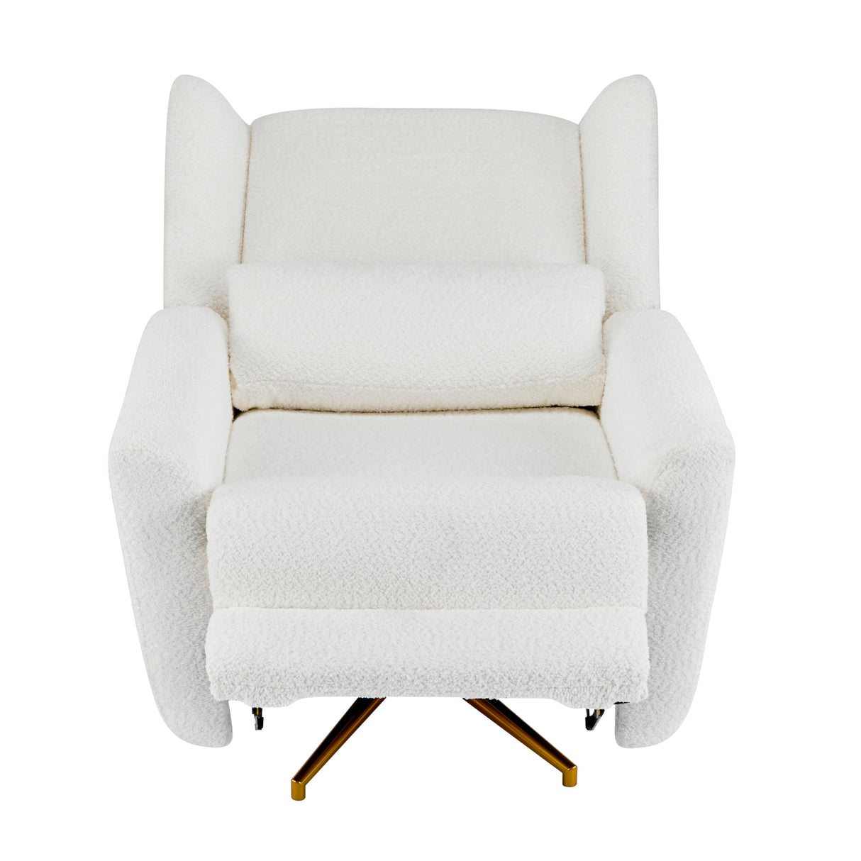 Christopher Knight Home Dolia Boucle Fabric Upholstered 360° Swivel Chair, Push-Back Power Recliner Chair, Iron Recliner Sofa with Rotation, Living Room Lounge Sofa, Adjustable Backrest, Beige+Gold Christopher Knight Home