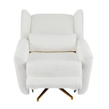 Christopher Knight Home Dolia Boucle Fabric Upholstered 360° Swivel Chair, Push-Back Power Recliner Chair, Iron Recliner Sofa with Rotation, Living Room Lounge Sofa, Adjustable Backrest, Beige+Gold Christopher Knight Home