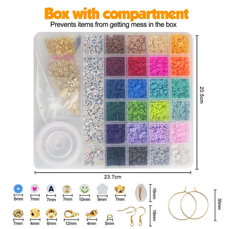 JQEEYGV 5500pcs Clay Beads Bracelet Making Kit 24 Colors Friendship Bracelet kit with Letter Beads DIY Arts and Crafts for Jewelry Set Beginners Gifts for Girls Ages 6-12 JQEEYGV