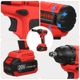 Lepmerk Brushless Cordless Impact Wrench Set, 1/2 inch, 320 ft-lbs / 430N.m Max Torque, Includes 3.0A Li-ion Battery and 8 Impact Sockets for Car Tires Lepmerk