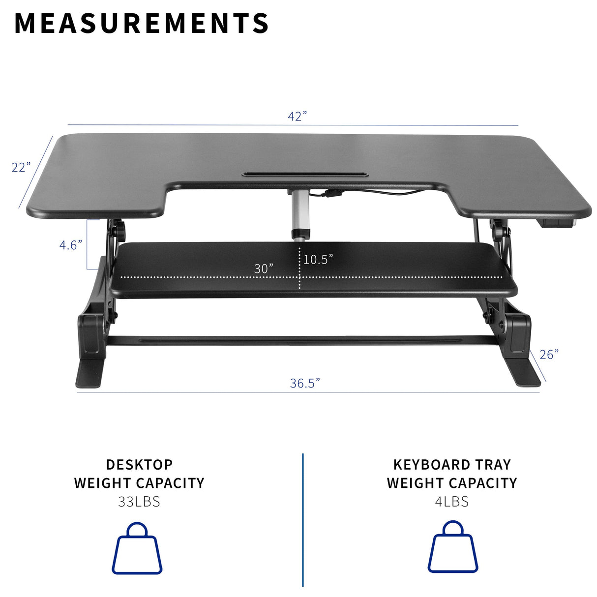 VIVO 42 inch Electric Height Adjustable Stand Up Desk Converter, VE Series, Sit to Stand Tabletop Dual Monitor Riser with USB Port, Black, DESK-V000VLE VIVO