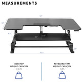 VIVO 42 inch Electric Height Adjustable Stand Up Desk Converter, VE Series, Sit to Stand Tabletop Dual Monitor Riser with USB Port, Black, DESK-V000VLE VIVO