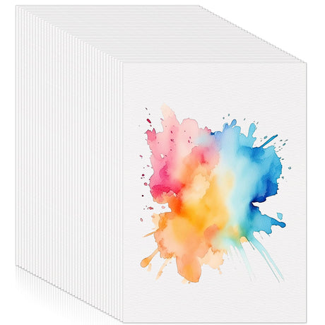 300 Sheets Watercolor Paper, 140 lb/300 GSM Cold Press Watercolor Paper Bulk White Water Color Paper Cotton Paper for Kids Child Students Adults Artists Beginners Drawing Gift Cards(5 x 7 Inch) Prudiut