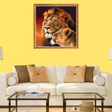 Bimkole 5D Diamond Painting Kits Lion Couple, Full Drill Beast DIY Rhinestone Embroidery Set Paint with Diamonds Art by Number Kits Cross Stitch Home Wall Craft Decoration (12x12inch) Bimkole