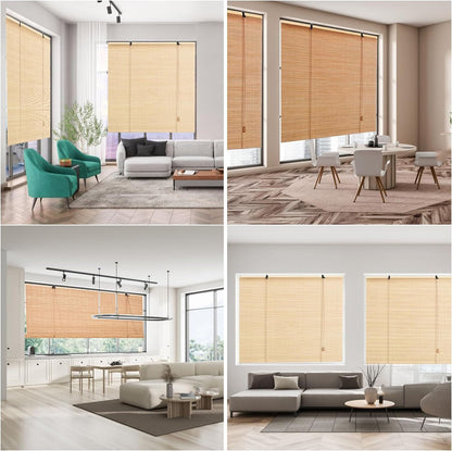 Bamboo Blinds, Bamboo Shades for Windows, Bamboo Roll Up Shades for Outdoor/Indoor, Bamboo Shades, Hand Weave, Easy to Install, Patio Porch Pergola Woven Blinds