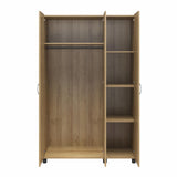 REALROOMS Basin Framed 3 Door Wardrobe, Natural REALROOMS