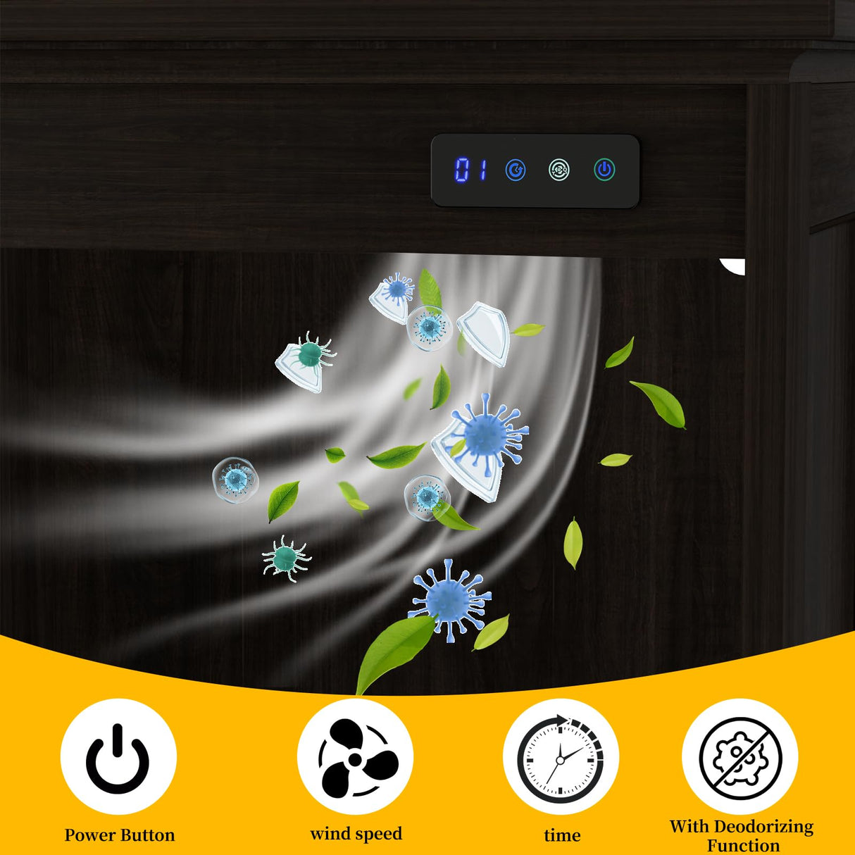 Ymise Tilt Out Trash Can Cabinet, Wooden Trash Cabinet with Deodorising Function, 20 Gallons Freestanding Dog-Proof Garbage Bin Cabinet for Home, Kitchen and Living Room, Dark Brown Ymise