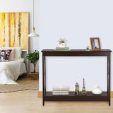 ZenStyle Sofa Side Console Table with 2 Storage Shelves Narrow Accent Table for Entryway/Hallway/Living Room, 39.3in L x 11.8in W x 31.6in H (Dark Brown) ZenStyle