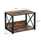 Giikin Desktop Printer Stand with 2 Tier Wood Storage Shelves, Multi-Purpose Desk Organizer for Fax Machine, Scanner, Files, Books, Rustic Brown Printer Shelf with Adjustable Anti-Skid Feet (Brown) Giikin