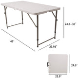 Elevon Portable Utility Camping Crafting Folding Table, 4 Feet, White Elevon