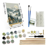 JOOZ Mountain Paint by Numbers Kit for Adults with Frame, DIY Moon Landscape Paint by Number with Easel, Adult Paint by Number Kits Framed Canvas for Home Wall Decor 8 x 12 Inch JOOZ