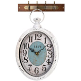 ZENFUN Oval Retro Wall Clock, Rustic Silent Clocks, Elegant Vintage Style, White Antique Design, Battery Operated Non Ticking Wall Clock for Kitchen,Farmhouse, Office(11.2" H x 6.7" W) ZENFUN