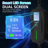 Portable EV Charger Level 1 Level 2, 16Amp 110V/240V, Electric Vehicle Charger with 17Ft Cable,NEMA 6-20 Plug & NEMA 5-15 Adapter,Compatible with SAE J1772 EVs and Tesla(Adapter Required) SubSun