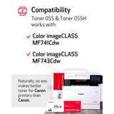 Canon Genuine Toner, Cartridge 055 Black (3016C001) 1 Pack Color imageCLASS MF741Cdw, MF743Cdw, MF745Cdw, MF746Cdw, LBP664Cdw Laser Printers Canon