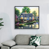 Landscape Diamond Art Kits for Adults: Country Diamond Painting Cottage DIY 5d Diamond Painting Kit Full Drill Landscape Adults' Paint-by-Number Kits Diamond Art Pictures 12 x 12 Inch Woteilus