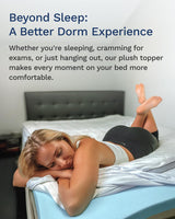 ViscoSoft 4 Inch Pillow Top Memory Foam Mattress Topper Twin XL - Cooling CertiPur-US Certified - Extra Long Hybrid Lux Dual Layer Mattress Pad - Perfect for College Dorms ViscoSoft