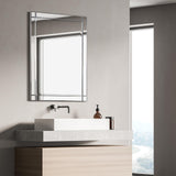 Empire Art Direct MOM-20025C-3040 Modern Squared Corner Rectangle Wall Mirror for Vanity & Bathroom Solid Wood Frame, 1"-Beveled Center, Ready to Hang, 30" x 40", Clear Empire Art Direct