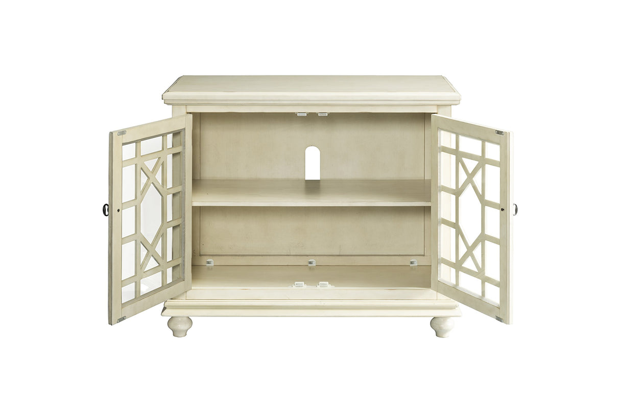 Martin Svensson Home Small Spaces 2-Door Accent Cabinet - TV Stand, 38" W x 32" H, Antique White Martin Svensson Home
