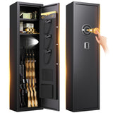 8-12 Gun Safe for Rifles and Pistols,biometric Fingerprint Lock,No Assembly Required,Fireproof Gun Safe for Home with Removable Gun Shelf,Alarm System,Silent Mode ZZXCBB