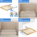 ROOMTEC Soft Close Pull Out Cabinet Organizer 25-1/2" W x 21" D Cabinet Organizer Wood Slide Out Shelves Cabinet Storage and Organizer for Kitchens and Pantry ROOMTEC