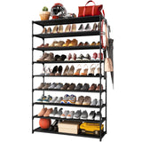 Kitsure Shoe Rack - Premium Non-Woven Shoe Rack Shelf, Shoe Organizer for Closet, Entryway, Garage & Corridor, Sturdy & Durable Long Stackable Shoe Shelves, 5X-Large, Black Kitsure