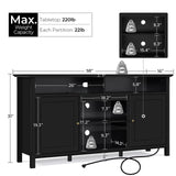 Yaheetech Black TV Stand with Doors for TVs up to 65 in, Modern TV Console with Power Outlet & Storage Shelf, Mid-Century Entertainment Center for Living Room, 31 in Tall Yaheetech