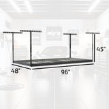 2-Pack 4 x 8 MonsterRax Overhead Garage Storage Rack, Ceiling Racks for Garage, Organization Shelving, Adjustable Hanging Shelf, Grey, 24"-45" Height Adjustment MonsterRAX Storage Solutions