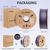 CCTREE PETG Filament 1.75mm, Dimensional Accuracy +/- 0.03mm, 1kg Spool(2.2lbs), Less Stringing Good Layer Adhesion High Toughness 3D Printing Filament, Fit Most 3D Printers, Galaxy Purple CCTREE