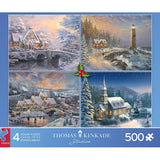 Ceaco - 4 in 1 Multipack - Thomas Kinkade - Holiday - (4) 500 Piece Jigsaw Puzzles Ceaco