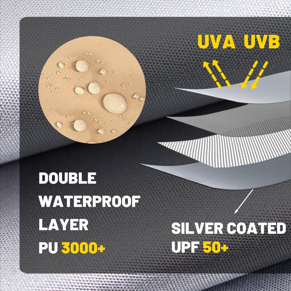 MQoutdoor Pop up 10x10 Canopy Tent SideWall UPF50+ Waterproof, Grey, 10x10ft MQoutdoor