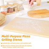 Pizza Stone 5 PCS Set, 15 x 12" Large Rectangle Pizza Stone Set for Oven with Metal Pizza Peels & Cutter Rocker, 0.6'' Thickened Stone Pizza Pan, Grill Baking Stone for Outdoor Grill for Pizza, Bread GOFOWRK