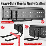 ZICANYCO Garage Tool Organizer Wall Mount 48 inches with 10 Adjustable Heavy-Duty Hooks, Garage Organization, Garden Tool Storage Rack, Yard, and Shed, Holds Up to 400 lbs ZICANYCO